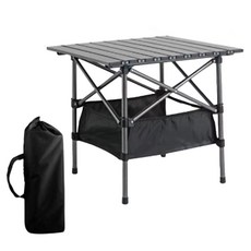 바이브업 야외 접이식 캠핑 긴 테이블, 블랙