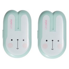 블랙트리 헬로우 바니 렌즈 케이스, 그린, 2개