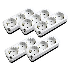 接地外露螺絲型3孔插座, 5個