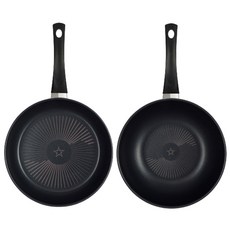 HAPPYCALL New Comfort鑽石平底鍋 2件組 A, 混色, 1組, 平底鍋 24cm+炒鍋 24cm
