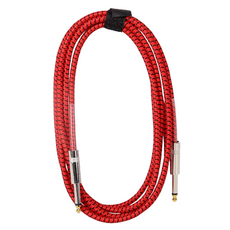 Tapia 簡易電吉他連接 6.5 音源線 黑紅, 1個