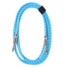 Topia 簡易電吉他連接 6.5 音源線 藍白色, 1個