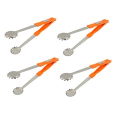 코코렉스 스텐 원형멀티잠금집게 25.5cm, 스텐실버 + 오렌지, 4개