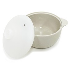 矽膠微波爐圓形蒸鍋 小, 1個, 純白色