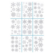 Sonio 雪花日居家裝飾貼紙9件組, 06 銀色