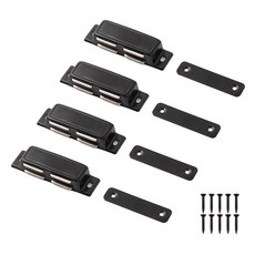 Cholmuldaejang 不鏽鋼強力磁吸門扣 4入組 黑色, 1套