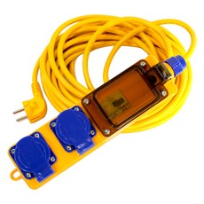 One Stop 4000W 高容量防雨型漏電斷路器延長線排插 2孔 SE-EL162, 10m, 黃色的, 1個