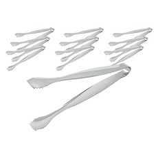 CoCoREX 露營不鏽鋼迷你小菜夾 15cm, 不鏽鋼銀色, 10個