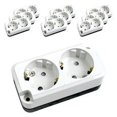 接地外露螺絲型2孔插座, 10個