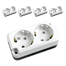 接地外露螺絲型2孔插座, 5個