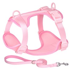 PASTEL PET 寵物彩色胸背帶牽繩, 1個, 粉紅色