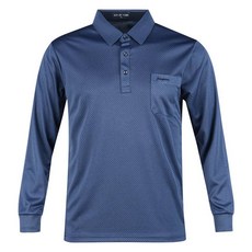 JEAN PIERRE 男士 Luxe Golf 圖案翻領長袖高爾夫球衫 JP4A412