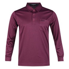 JEAN PIERRE 男士奢華高爾夫圖案翻領長袖高爾夫球衫 JP4A412