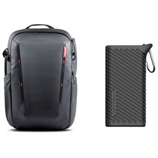 피지와이텍 원모 라이트 카메라 백팩 P-CB-115 + CFexpress B타입 카드리더기 케이스 P-GM-167 세트, 블랙, 1세트