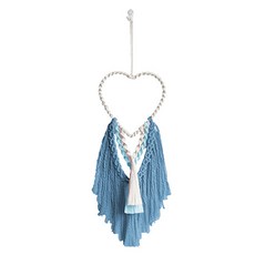 더플로우커머스 사랑스러운 수공예 하트마크라메 벽장식, 로얄블루