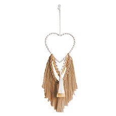 더플로우커머스 사랑스러운 수공예 하트마크라메 벽장식, 코지브라운