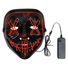 P&B UNITY 萬聖節LED面具, 1個, 04 LED Delta面具 紅色