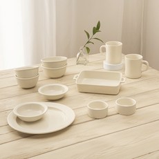 MAISON OBJET Laurence 2人家用餐具組 12入, 1個, 奶油白, 餐具12件組