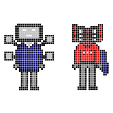 PETIT & MOM D폼블럭 8mm 馬桶人角色 2款組合包 I-(3), 混合顏色, 1套