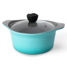 ALU-ART 陶瓷鑄造雙耳湯鍋, 20cm, 1個, 藍綠色
