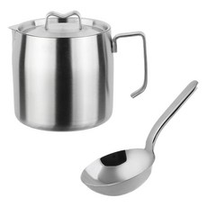 plala 電磁爐不鏽鋼水壺鍋 13cm + 不鏽鋼上菜匙組, 銀色, 1套