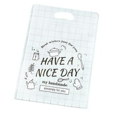 만들하비 귀여운 디자인 지퍼백 손잡이 포장 봉투 28 나이스데이 더블, 100개