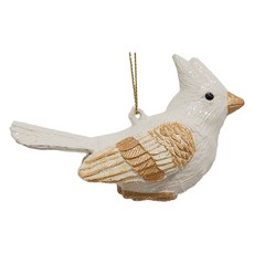 聖誕奶油小鳥樹裝飾品 B, 1個, 奶油色, 12cm