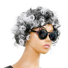 Party09 奶奶燙髮派對假髮, 1個, 混色