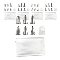 Queen's Living 高級擠花袋套組, 擠花袋 2入 + 6種擠花嘴 + 轉換頭, 混色, 5套