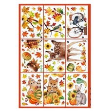 Sonio 快樂秋季室內裝飾貼紙9件組, 04 動物