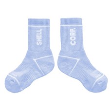 Shell Corporation女款Cool Lala麻纖維中筒襪, 淺藍, 1組