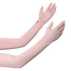 抗UV手套型運動涼感袖套 雙手套組 UV010, 粉紅色, 1套