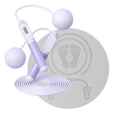 IT'SGOOD10 二合一智能有線無線室內地墊跳繩, 跳繩（紫）+地墊（灰）, 1組