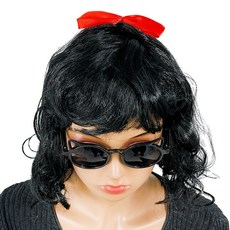 Party09 紅色蝴蝶結公主派對假髮, 1個, 黑色