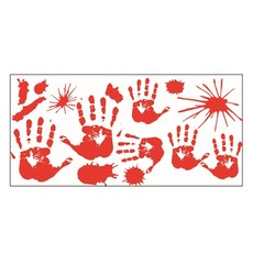 Party09 萬聖節窗戶貼紙 血手印, 混色, 3個