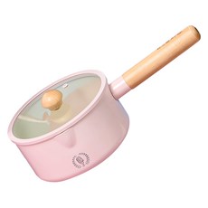 닥터하우스 돌잔치 세라믹 편수냄비 + 유리뚜껑, 18cm, 마이크핑크, 1세트