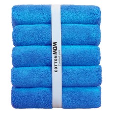 Cotton Mom 飯店毛巾 200g 40支精梳棉, 邁阿密藍, 5個