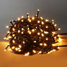 VITTNARA.COM LED聖誕裝飾樹燈 100燈 2入 + 閃爍電源線套組, 燈泡色, 1套