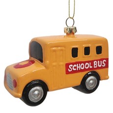 聖誕校車樹裝飾品, 1個, 橘色, 10cm