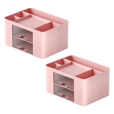 마다꾸미 데스크 오거나이저 연필 사무용품 화장품 서랍형 정리함, 핑크, 2개