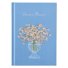 Monolike Olivia Flowers 精裝橫線筆記本, 1個, 藍色