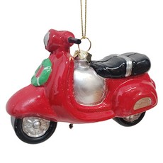 聖誕摩托車樹掛飾, 1個, 紅色, 14cm