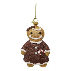 크리스마스 원피스 진저맨 트리 오너먼트, 브라운, 12cm, 1개