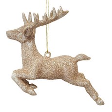 聖誕節奔跑麋鹿樹裝飾品, 1個, 香檳色, 11公分