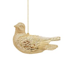 聖誕閃亮小鳥樹掛飾 A, 1個, 金色, 11cm