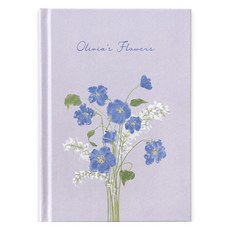 Monolike Olivia Flowers 精裝橫線筆記本, 1個, 紫色