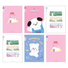 Chaeum筆記本 國小3-6年級 日記本 窄格 B 6入組, 混色, 1套