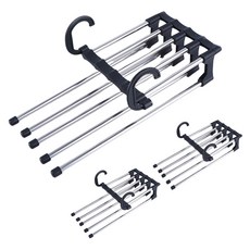 防滑五段式褲架, 黑色, 3個