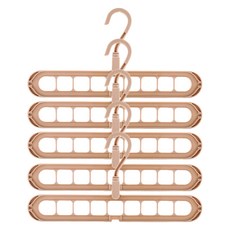 多用途串聯衣架, 粉紅色, 5個