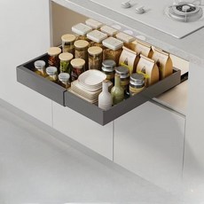 Pro Living 可調節長度滑動式水槽廚房整理收納層架, 1個, 灰色